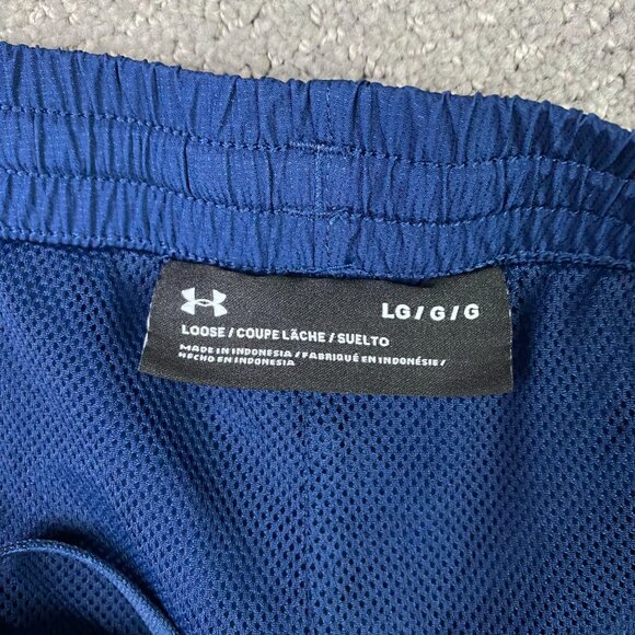 Under Armour Vital Woven Pants Men's Large Track Running Gym Windbreaker Blue - Picture 8 of 15